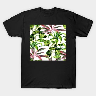 Watercolor tropical leaves and plants T-Shirt